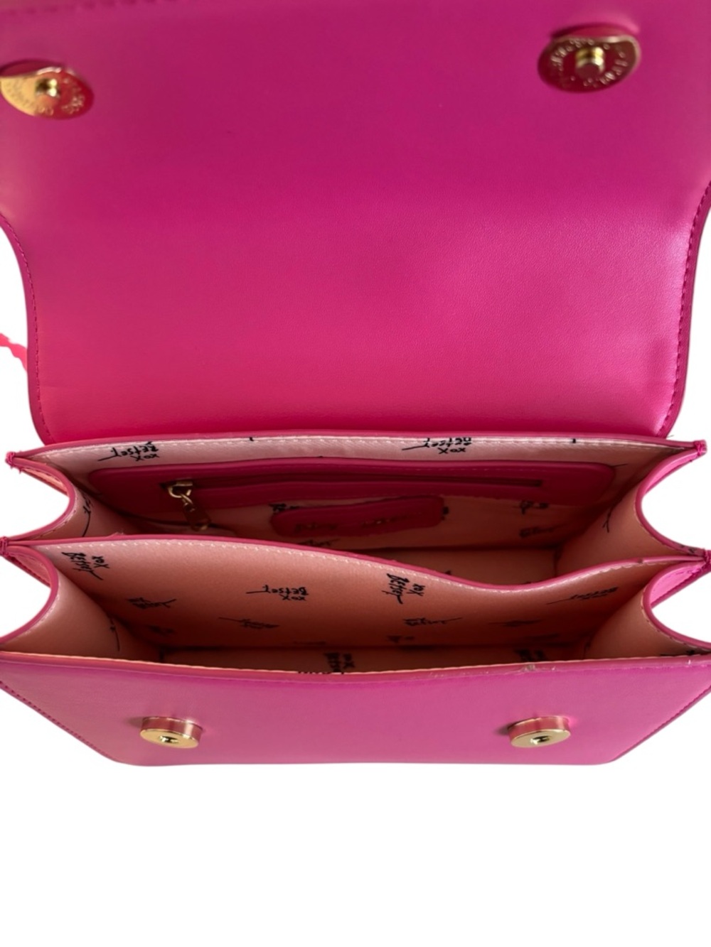 Betsey Johnson Pink Sequin Top-Handle Satchel Crossbody Bag - Picture 7 of 7